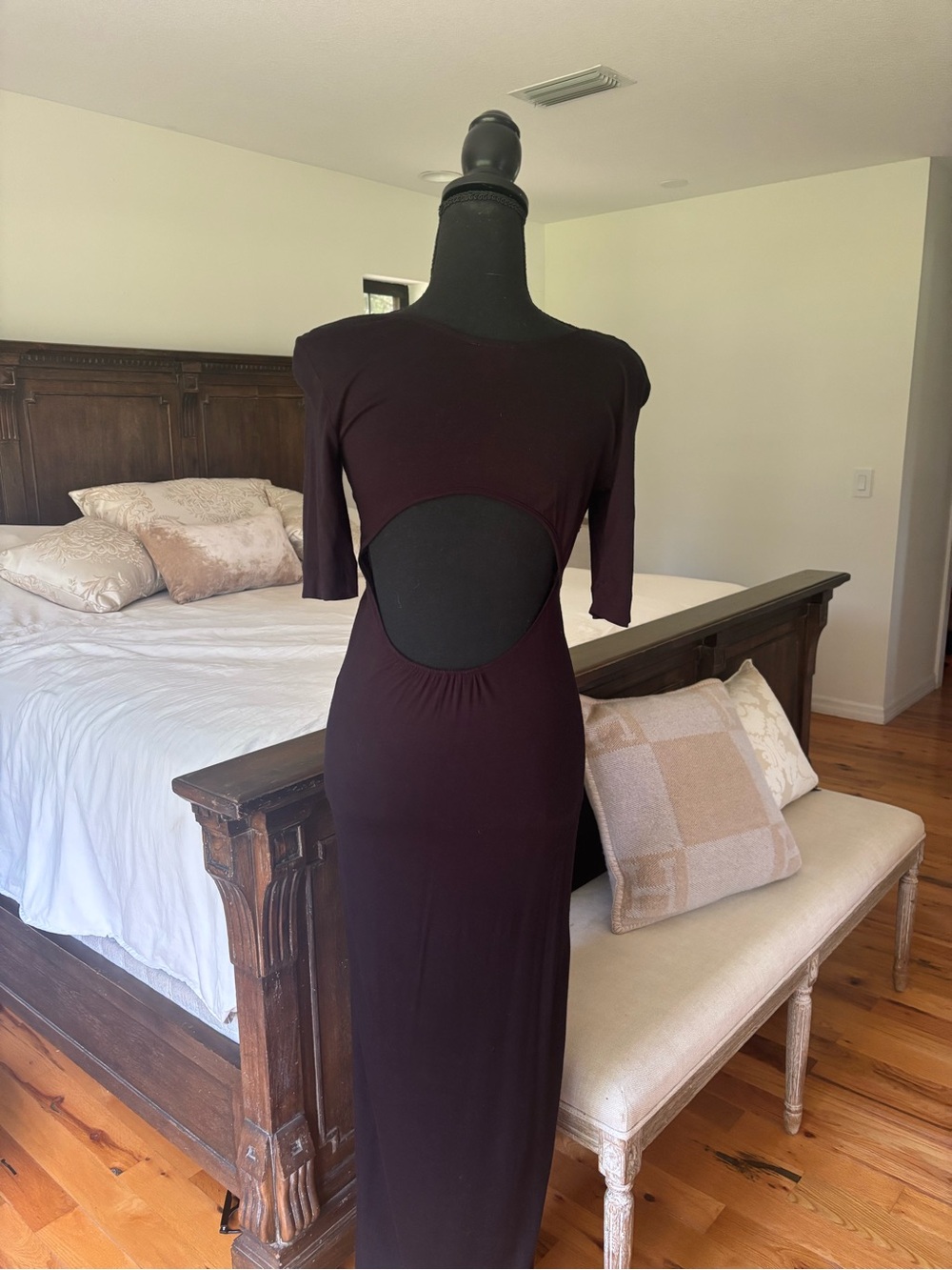 Backless Black Cutout Maxi Dress